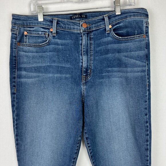 NWOT Level 99 High Rise Skinny Crop Jeans Medium Wash Plus Size 16 NEW D1161 - Picture 2 of 9